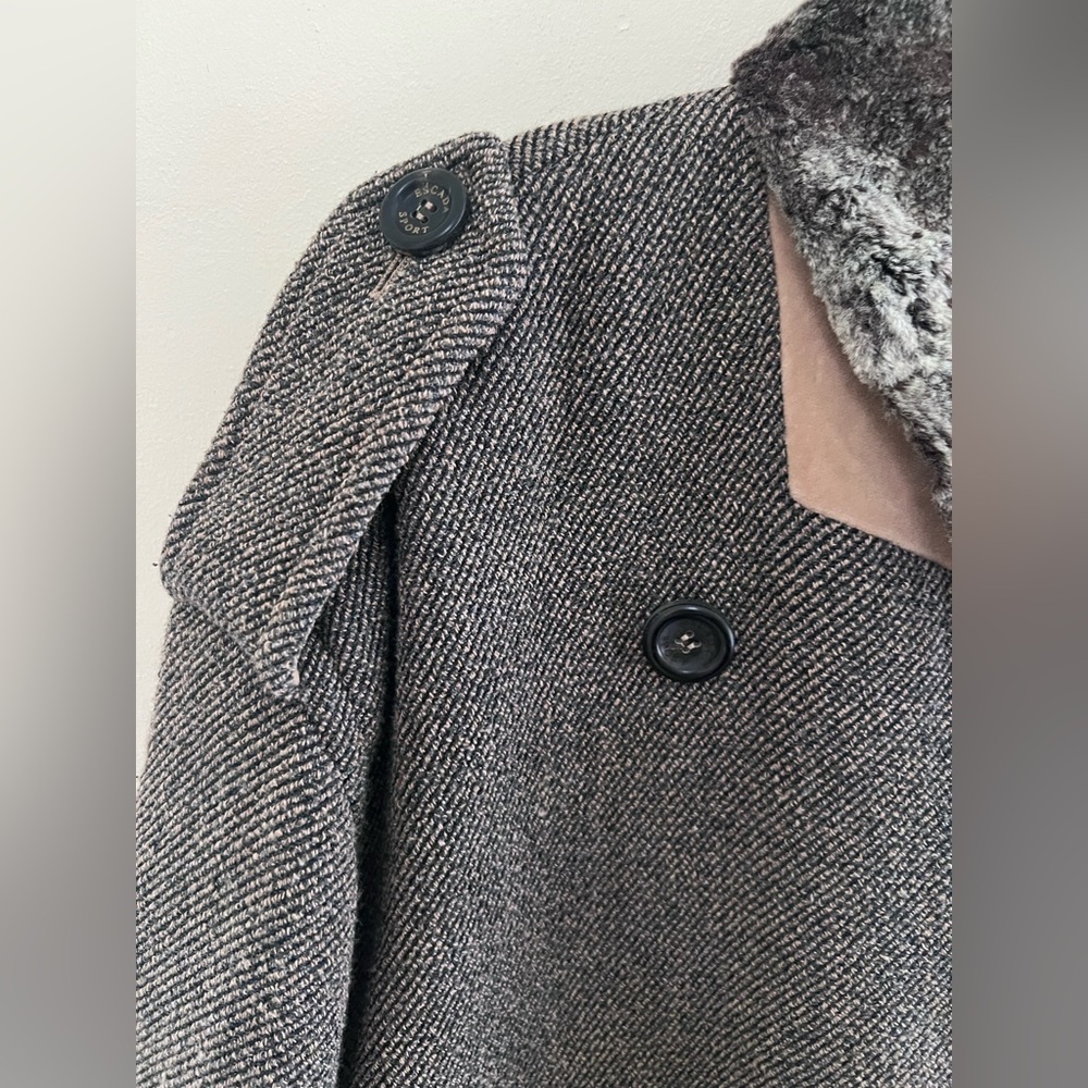 Vintage Escada brown Double-Breasted Pea Coat - Picture 7 of 15